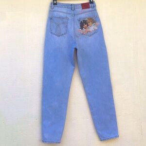 Fiorucci Tara classic tapered with iconic angels light vintage wash jeans